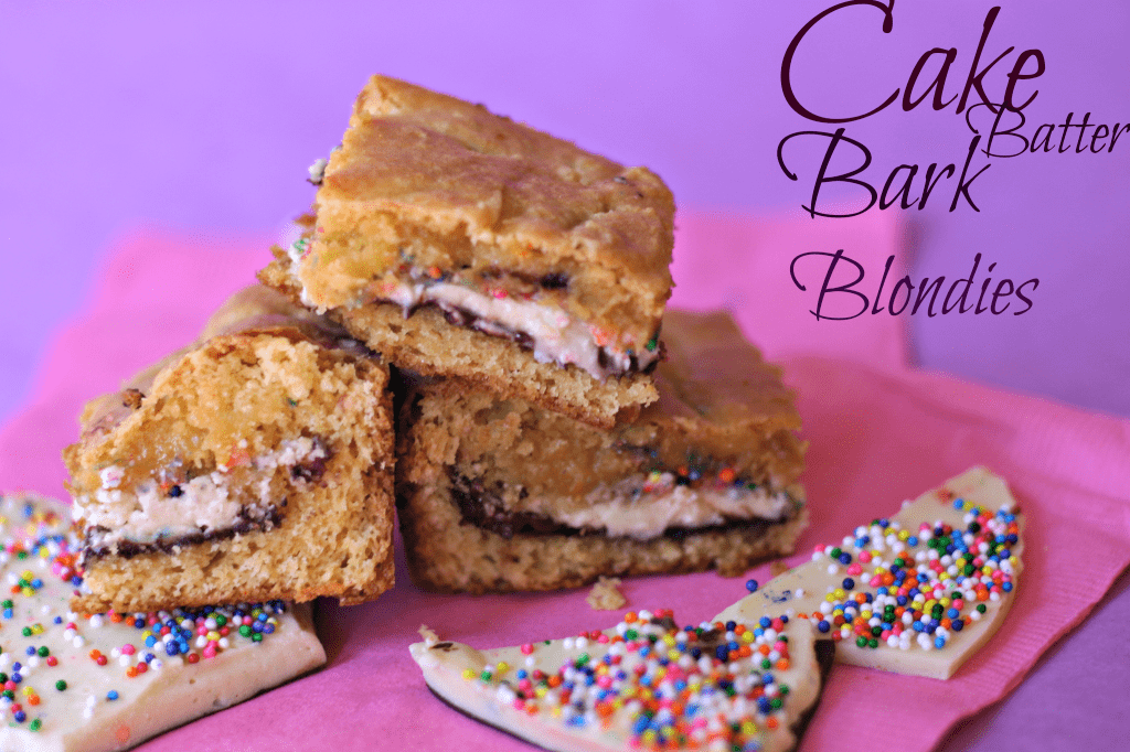 Cake Batter Bark Blondies