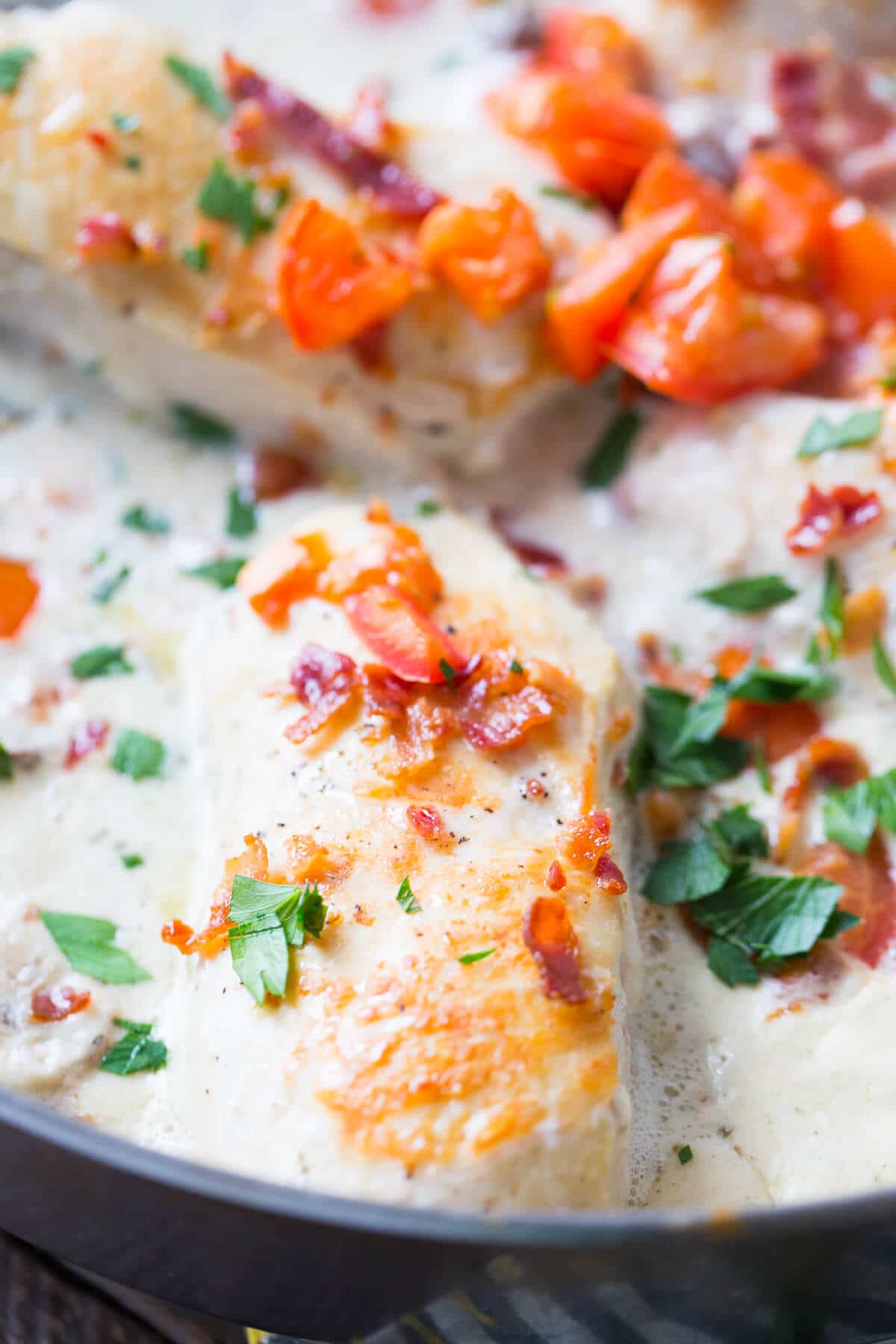 Creamy Bacon topped Chicken