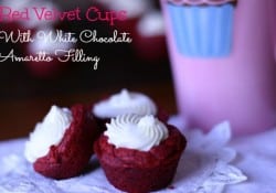 Red Velvet Cups with White Chocolate Amaretto Filing