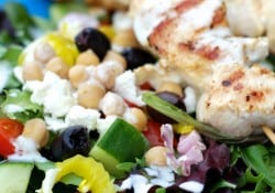 Greek Chicken Souvlaki Salad