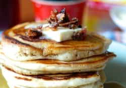 Cinnamon Pancakes with Candied Bacon