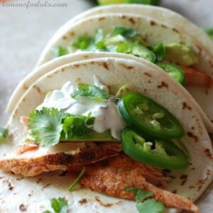 Salmon Tacos with Jalapeno Cream