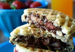 Nutella and Strawberry Waffle Sandwich