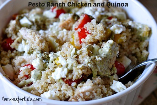 Pesto Ranch Chicken and Quinoa www.lemonsforlulu.com