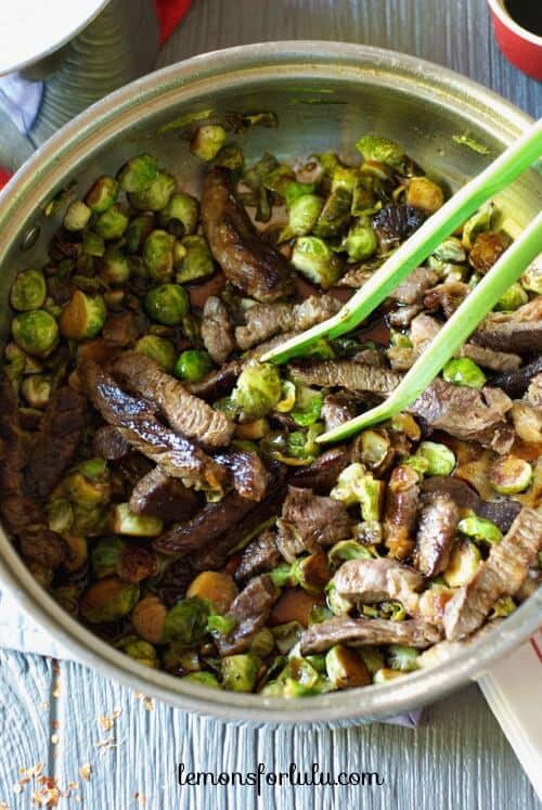Beef and Brussels Sprouts Stir Fry - Lemons for Lulu