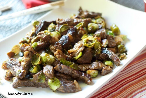 Beef and Brussels Sprouts Stir Fry www.lemonsforlulu.com