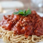 Italian Sausage and ground beef are slow cooked to have dinner ready when you need it! www.lemonsforlulu.com