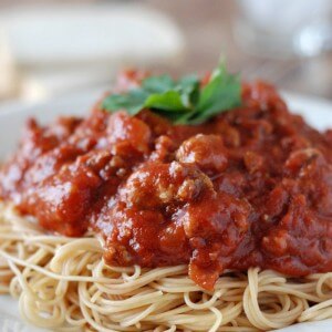 Italian Sausage and ground beef are slow cooked to have dinner ready when you need it! www.lemonsforlulu.com