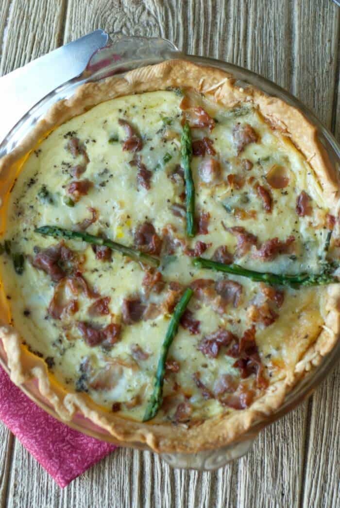 Asparagus and Pancetta Quiche via Lemons for Lulu; Meal Plans Made Simple