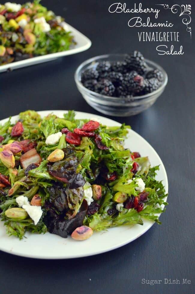 Blackberry Balsamic Vinaigrette Salad via Sugar Dish Me;  Meal Plans Made Simple