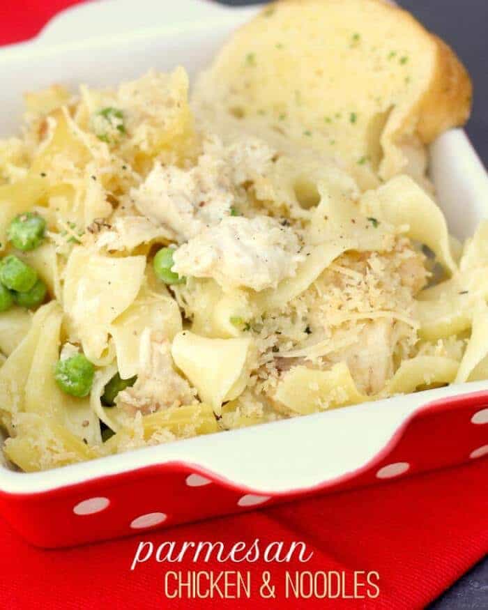 Parmesan Chicken and Pea Pasta via Lil Luna; Meal Plans Made Simple