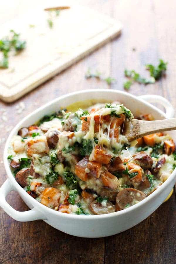 Sweet Potato Kale Bake via Pinch of Yum; Meal Plans Made Simple