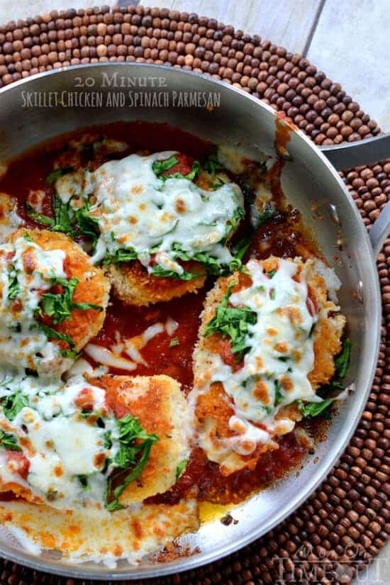 20-Minute Skillet Chicken Parmesan via Mom on Timeout; Meal Plans Made Simple