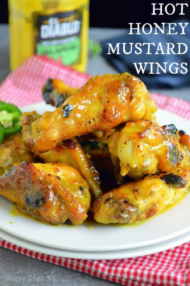 Hot Honey Mustard Wings via Sugar Dish Me; Meal Plans Made Simple