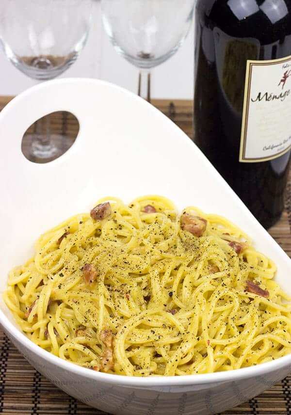 Spaghetti Carbonara via Spiced Blog; Meal Plans Made Simple
