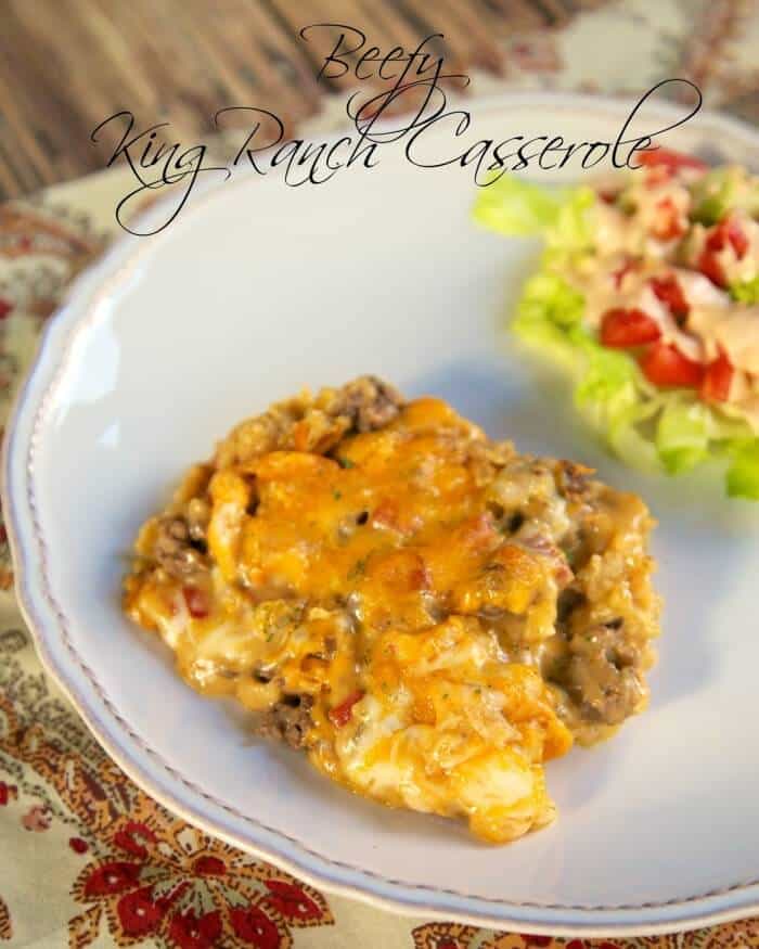 Beefy King Ranch Casserole via Plain Chicken; Meal Plans Made Simple