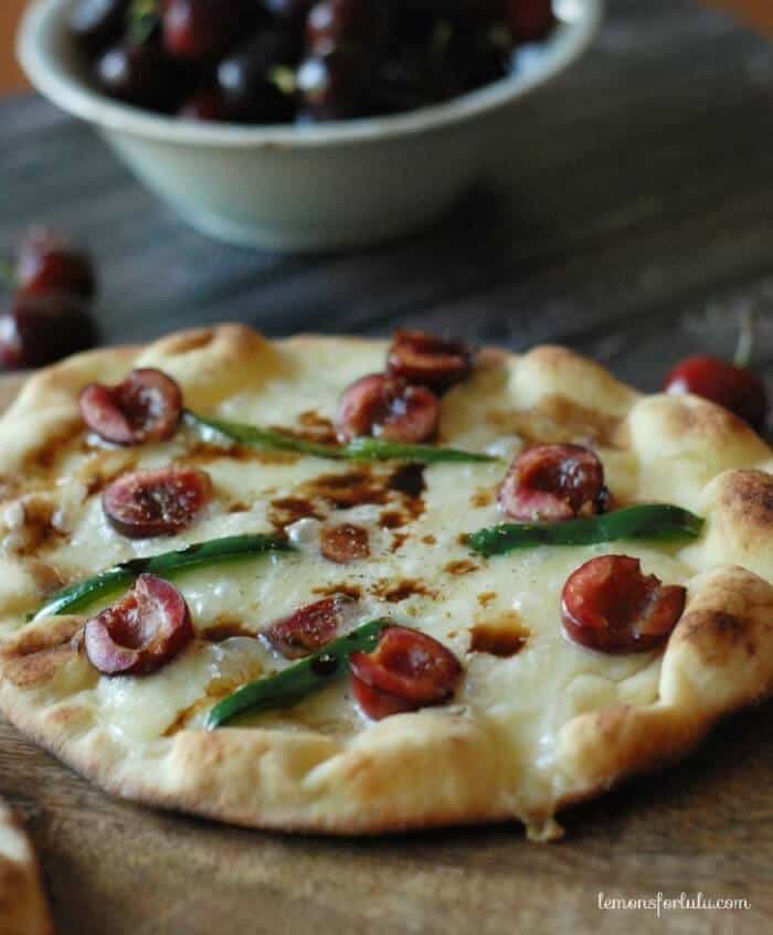Grilled Cherry & Brie Pizza