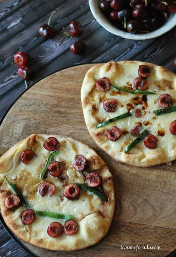 Grilled Cherry & Brie Pizza