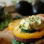 A simple avocado hummus is the perfect topping for any burger! www.lemonsforlulu.com