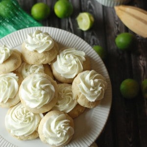 Mini frosted sugar cookies made with fresh key limes www.lemonsforlulu.com