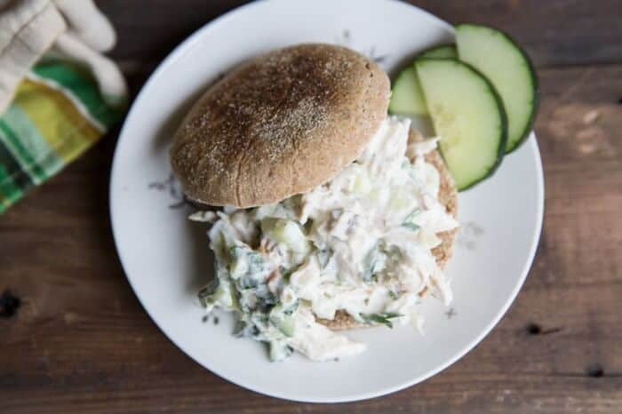 Tzatziki Chicken Salad via The Vintage Mixer on Meal Plans Made Simple