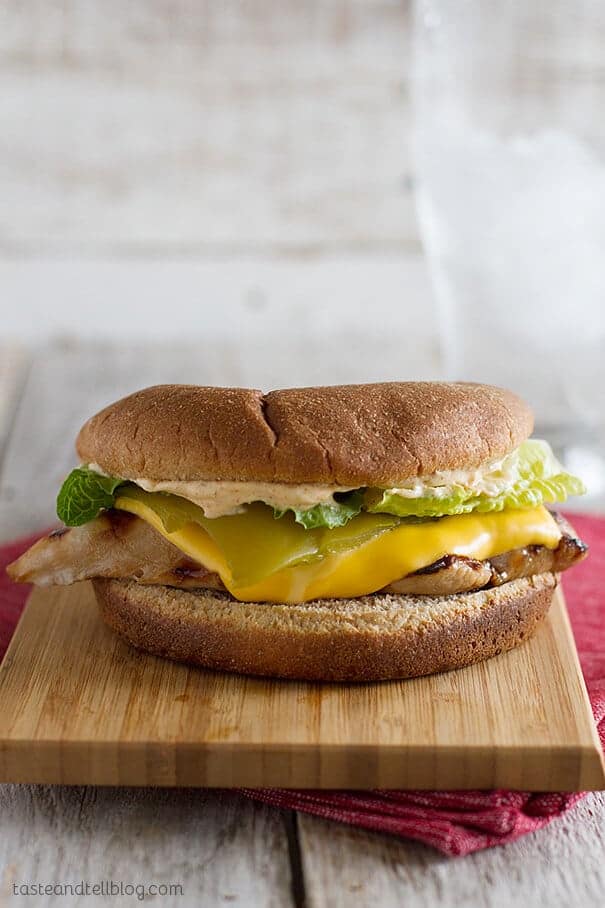 Santa Fe Grilled Chicken sandwich via Taste and Tell on meal Plans Made Simple