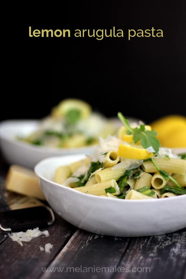 Lemon and Arugula Pasta via Melanie Makes on Meal Plans Made Simple