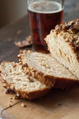 This beer bread will make you feel like a baking expert! It's incredibly tender and soft. The pumpkin ale gives this beer bread a deep rich flavor that is perfect for fall! www.lemonsforlulu.com