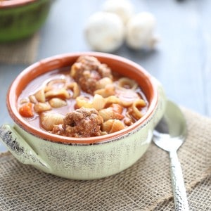 An easy vegetable soup with pasta and homemade meatballs that will have your family asking for seconds! lemonsforlulu.com