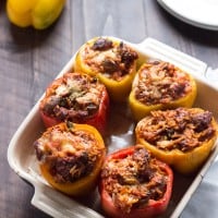 Italian Style Stuffed Peppers is flavorful twist in a classic dish! So easy to prepare and incredibly flavorful! lemonsforlulu.com