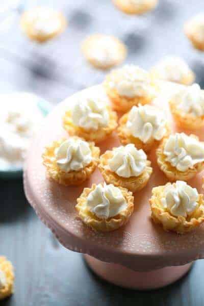 Mini fillo cups filled with a zesty orange filling. lemonsforlulu.com