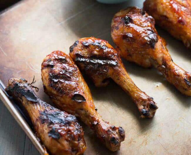 Grilled Chicken Drumsticks with a Spicy BBQ Sauce
