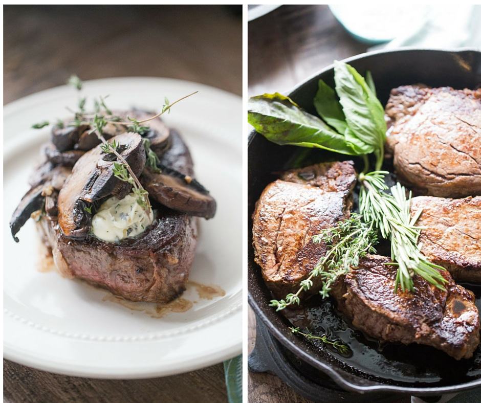 Beef Tenderloin Recipe with Mushrooms and Fresh Herb Butter