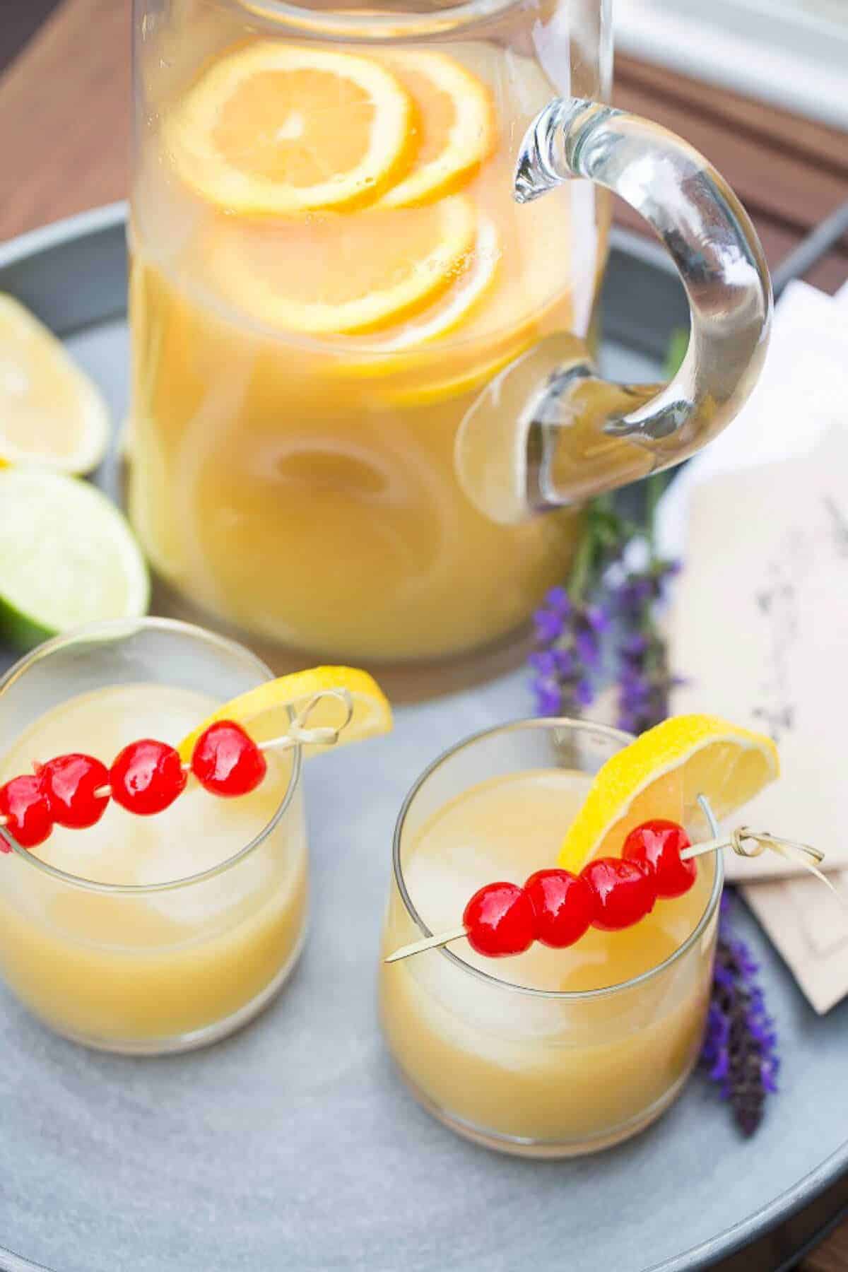 Whiskey Sour Party Punch Recipe - LemonsforLulu.com
