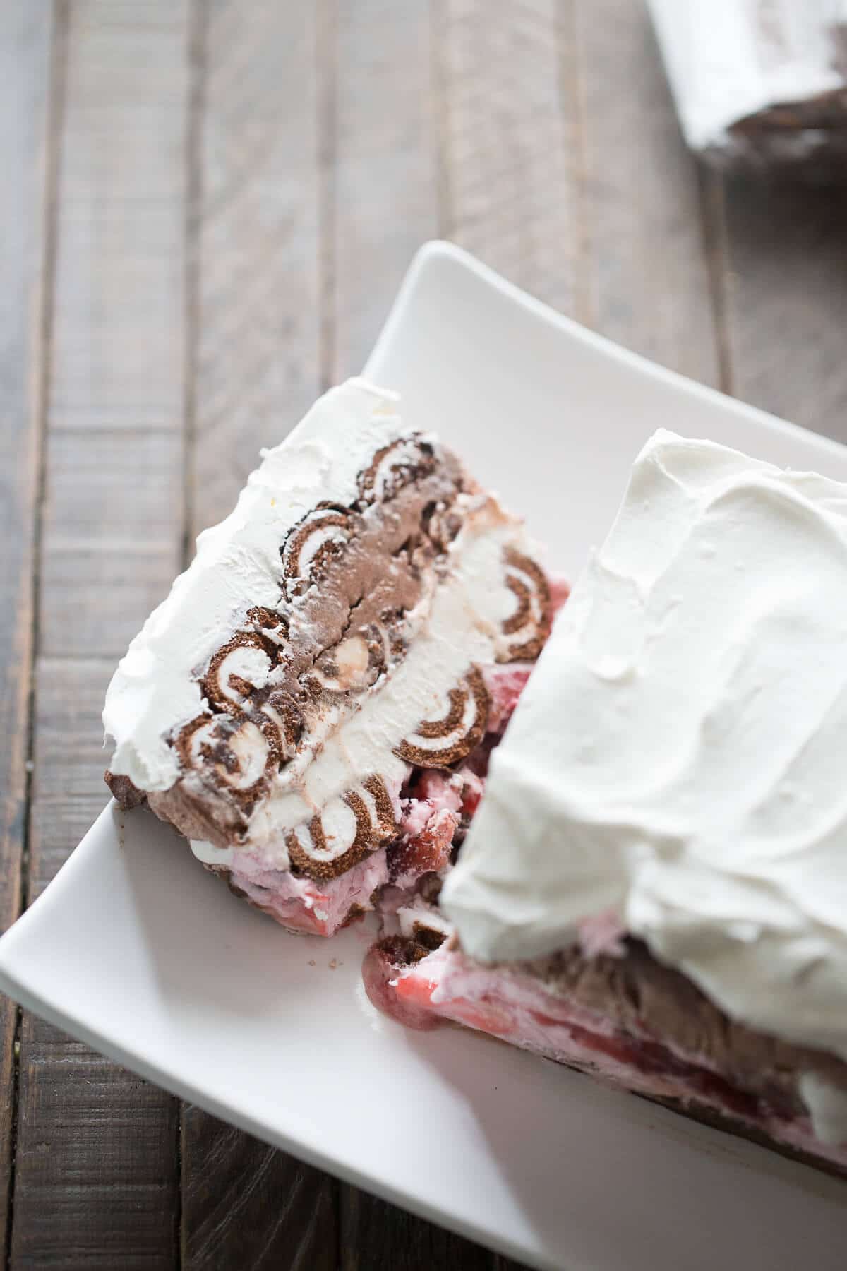 Swiss Roll Ice Cream Cake - LemonsforLulu.com