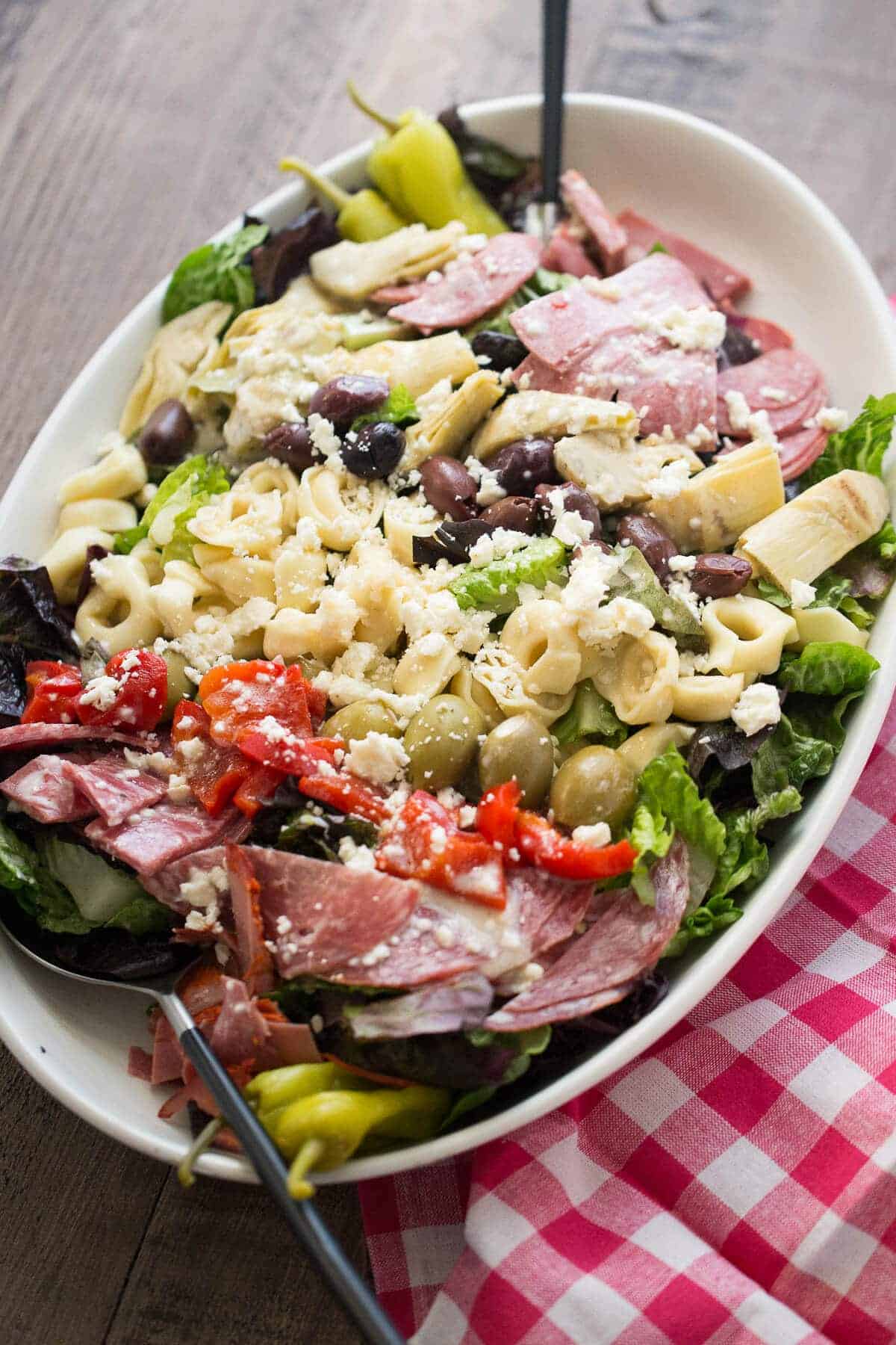 Italian Chopped Salad with Tortellini - LemonsforLulu.com