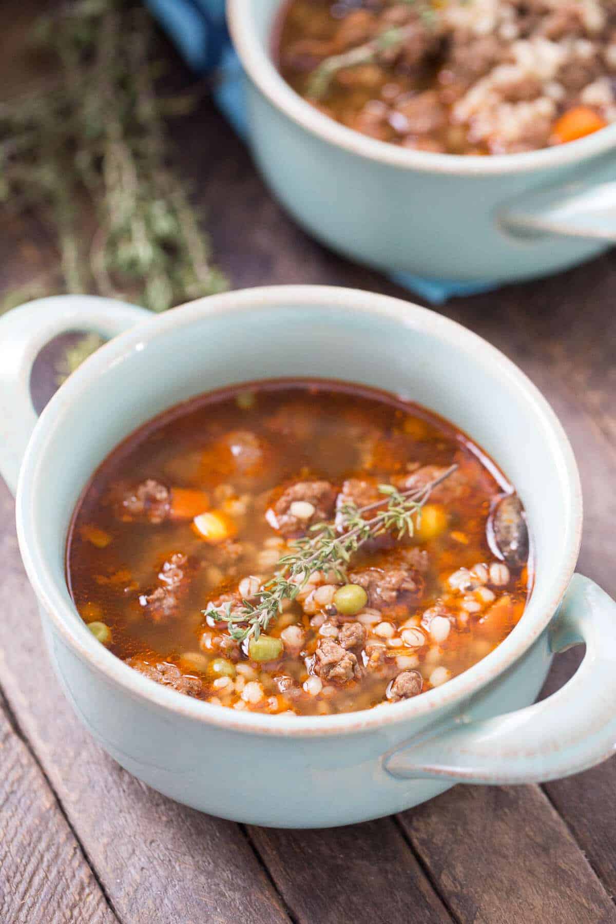 Slow Cooker Beef and Barley Soup Recipe - LemonsforLulu.com