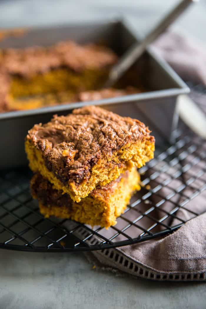 nutella swirled pumpkin bars