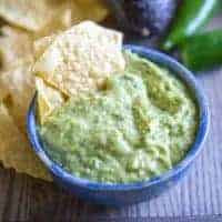 green salsa chip