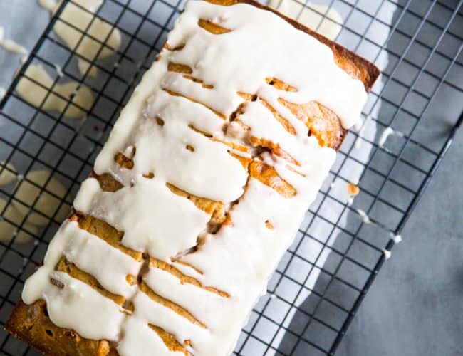 simple banana bread recipe on wire rack