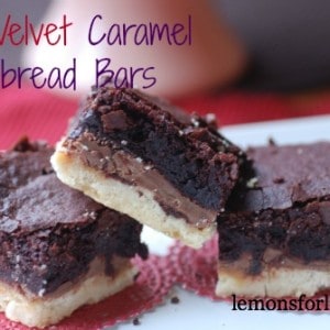 Red Velvet Caramel Shortbread Bars