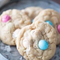 Easy coconut cookies made with candy pieces for the holiday!