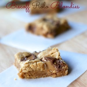 Biscoff Rolo Blondie Brownies