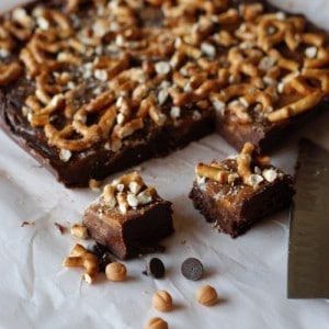Nutella Caramel Pretzel Fudge