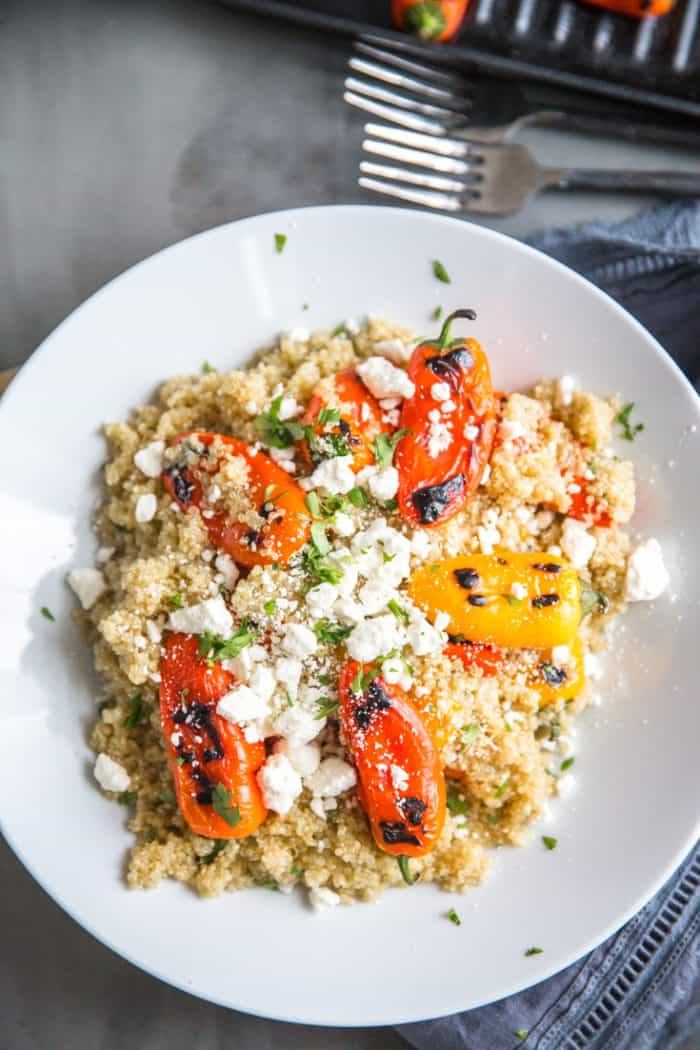 quinoa with roasted peppers