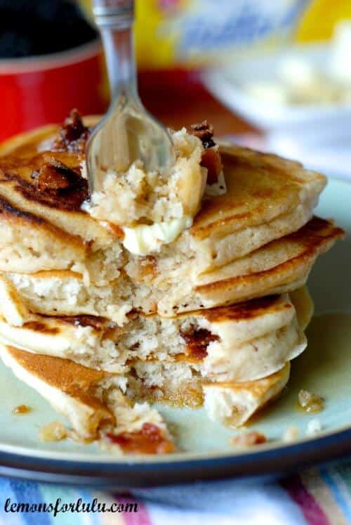 Cinnamon Pancakes with Candied Bacon
