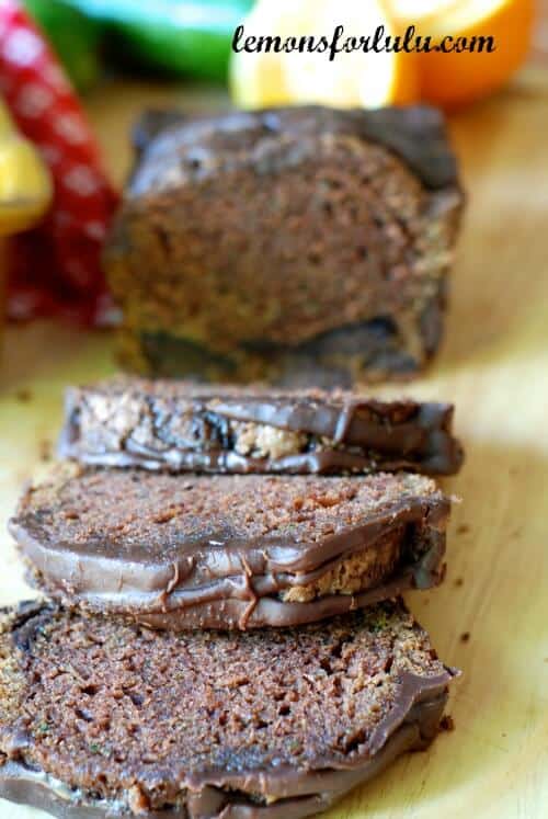 Double Chocolate Zucchini Bread with Chocolate Orange Glaze