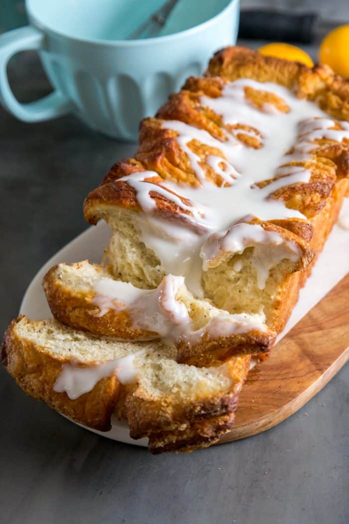 pull apart lemon poppy seed bread