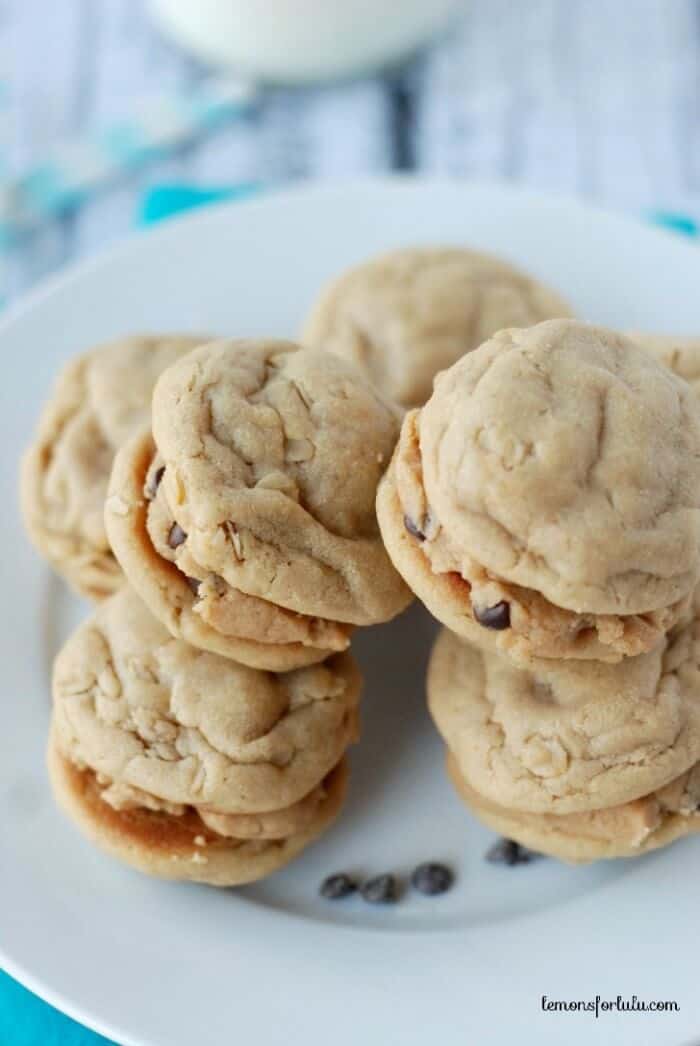 Oatmeal Peanut Butter Cookie Dough Sandwich Cookies LemonsForLulu