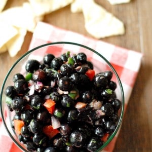 Lots of fresh flavors combine to make this summertime blueberry salsa! www.lemonsforlulu.com